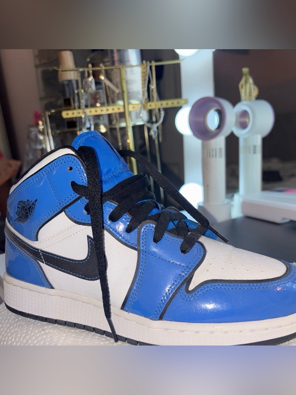 Nike Blue, White & Black High-Top Sneakers